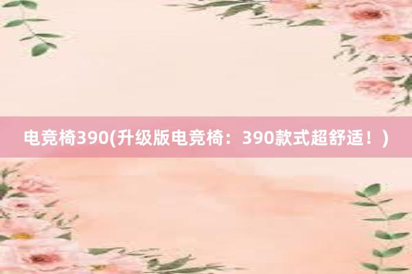 电竞椅390(升级版电竞椅：390款式超舒适！)