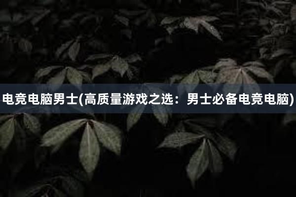 电竞电脑男士(高质量游戏之选：男士必备电竞电脑)