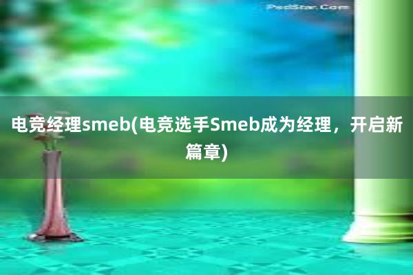 电竞经理smeb(电竞选手Smeb成为经理，开启新篇章)