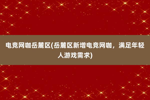 电竞网咖岳麓区(岳麓区新增电竞网咖，满足年轻人游戏需求)