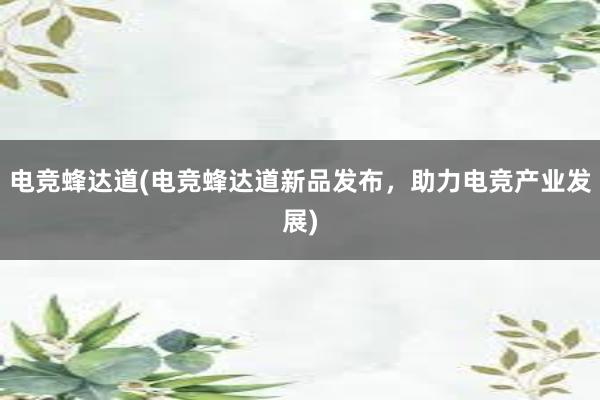 电竞蜂达道(电竞蜂达道新品发布，助力电竞产业发展)