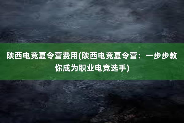 陕西电竞夏令营费用(陕西电竞夏令营：一步步教你成为职业电竞选手)