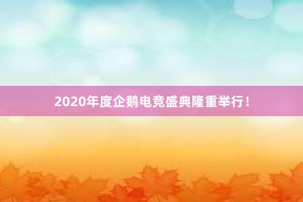 2020年度企鹅电竞盛典隆重举行！