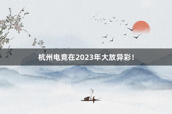 杭州电竞在2023年大放异彩！