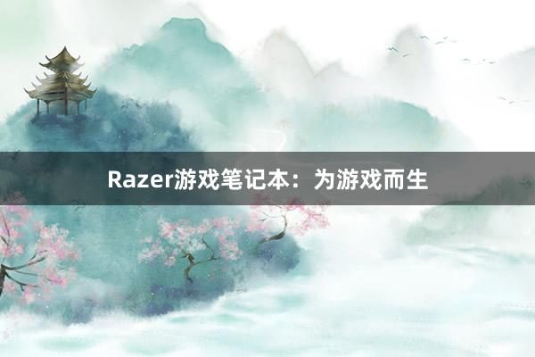 Razer游戏笔记本：为游戏而生