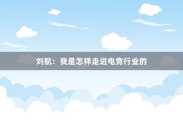 刘航：我是怎样走进电竞行业的