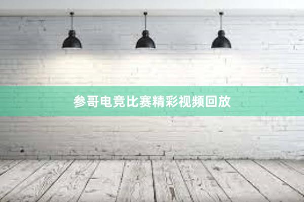 参哥电竞比赛精彩视频回放