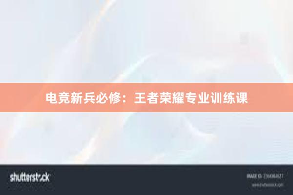 电竞新兵必修：王者荣耀专业训练课