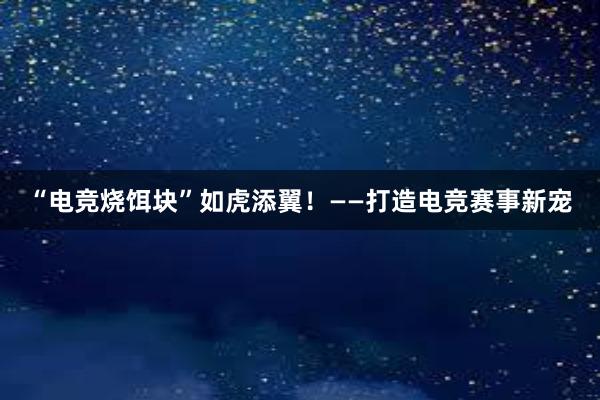 “电竞烧饵块”如虎添翼！——打造电竞赛事新宠